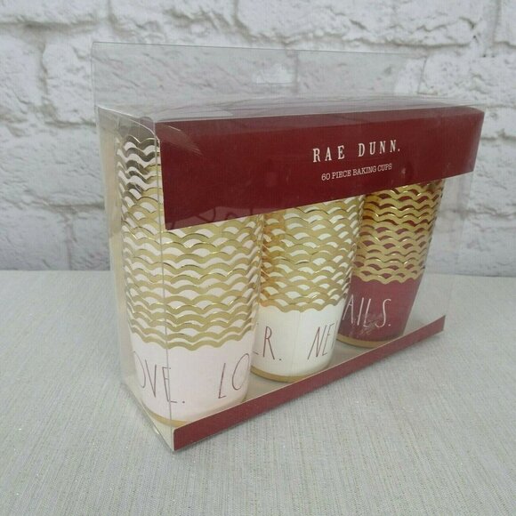 💰3/$25 New Rae Dunn Baking Cups 60-PC Love Never Fails New - Picture 2 of 6